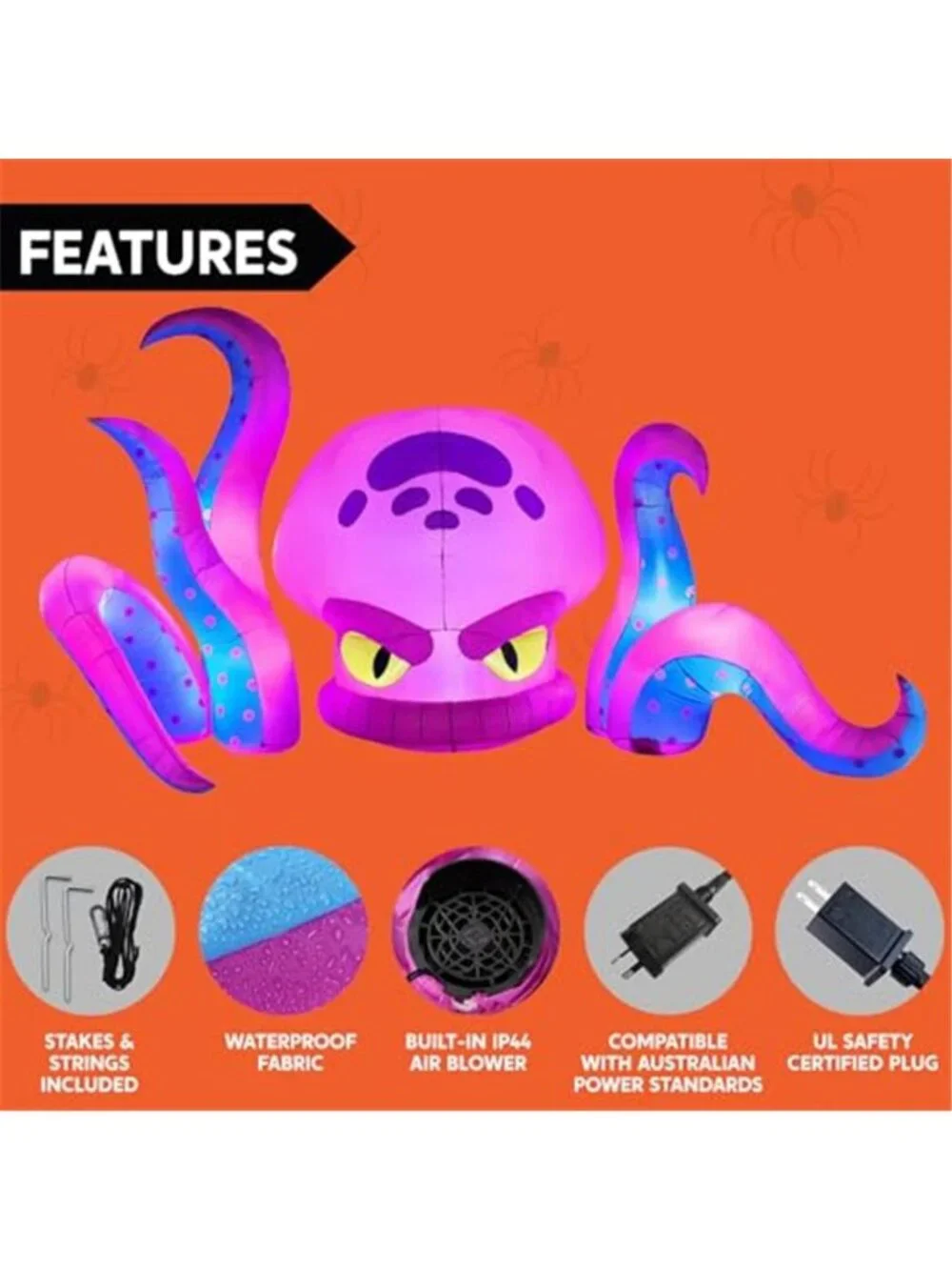 JOYIN 10FT Long Halloween Inflatable Octopus Decoration Octopus with Tentacles